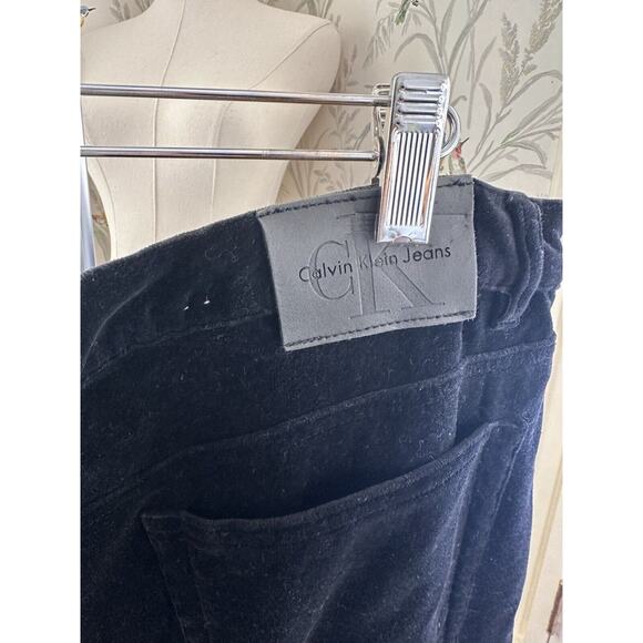Calvin Klein Womens Black Velvet Soft Pants Jeans Sz 14 EUC - Picture 5 of 6